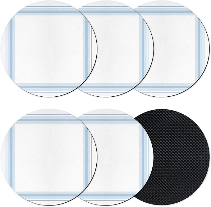 Coasters Set of 6, Modern Minimalist Art Round Drink Coasters by Unknown