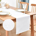 Faux Linen Table Runner Water Resistant 13 x 60 in, Coffee Table Runner by Nacuci