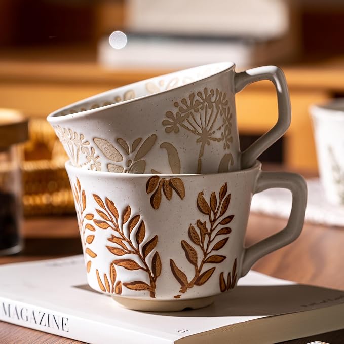 Ceramic Mugs 11 oz Unique Luxurious Cups Set of 4 - Image 5