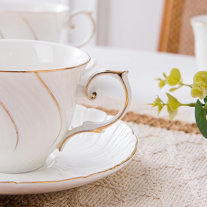 Agyiuns tea cups and saucers ceramic coffee mug 6oz - Image 5