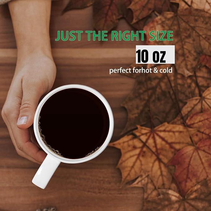Chulan White Over 45% Bone Content Fine Bone China Coffee Mugs 10 oz, - Image 5