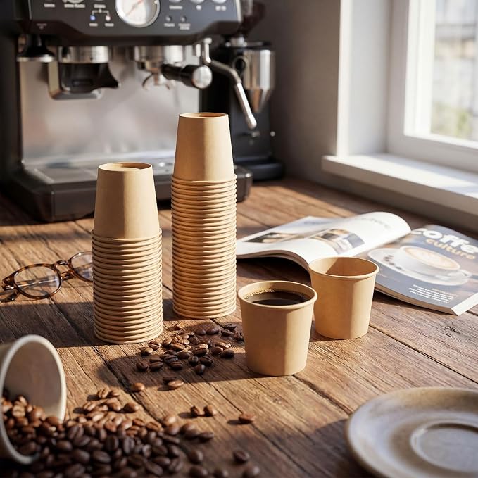 100 Pack 3oz Mini Coffee Cups Disposable Paper Cups Hot or Cold Beverage Cup - Image 4