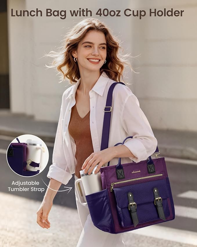 LOVEVOOK Insulated Lunch Bag Women, X-Large Lunch Cooler Bag Lunch Tote | Extra - Image 3