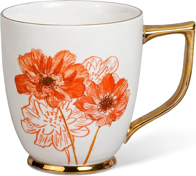 Ceramic Daisy Cup, 15 oz | Porcelain Mug by Asmwo