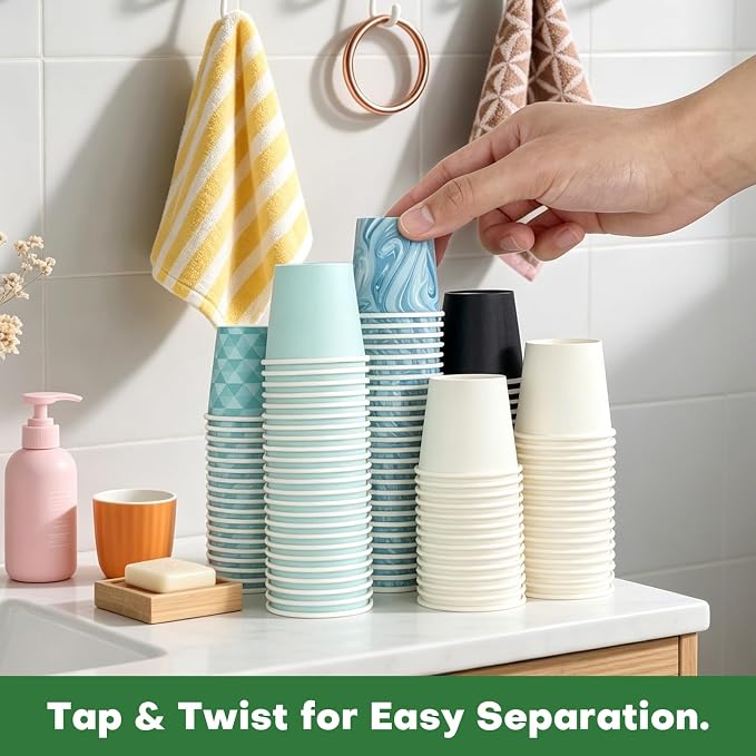 300 Pack 3 oz Bathroom Cups, BPA-Free Disposable Mouthwash Cups, Stackable - Image 3