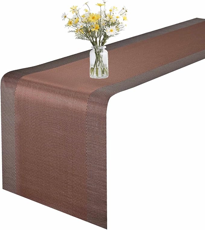GIVERARE Table Runner, 12x72in Heat-Resistant Woven Vinyl Long Tabletop by GIVERARE