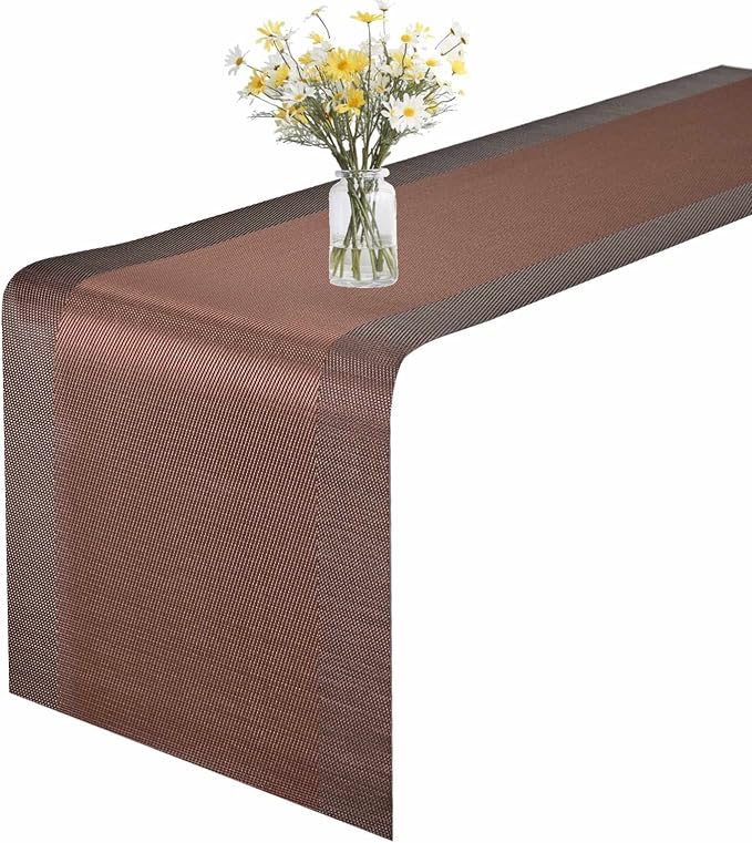 GIVERARE Table Runner, 12x53in Heat-Resistant Woven Vinyl Long Tabletop by GIVERARE