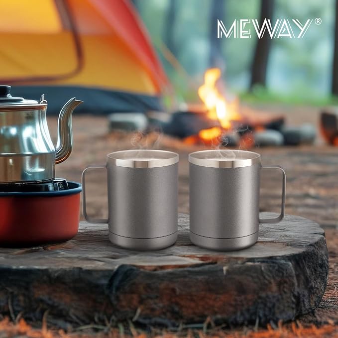 MEWAY 12oz Coffee Mug With Handle 4 Pack Bulk, Stainless Steel Insulated Travel - Image 7
