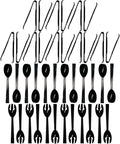 Party Essentials Plastic Party Buffet Serving Utensils Kit, Spoons/Forks/Tongs by PartyEssentials