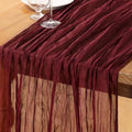 DeZerlor Burgundy Cheesecloth Table Runner 1 Pack Christmas Runner | 120Inches by DeZerlor