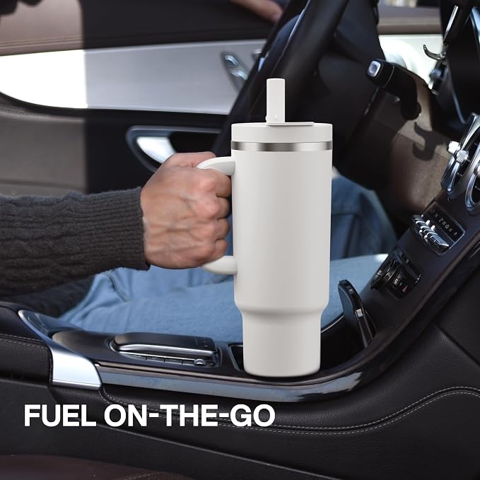 40 oz Tumbler with Handle and Straw: Stainless Steel Insulated Tumbler Keeps - Image 8
