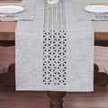 ARTABLE Gray Rectangle Fabric Table Runner Finished Edge 16 x 104 Inch | by ARTABLE