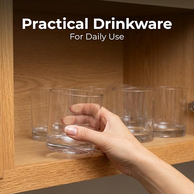 Zulay Kitchen Plastic Drinking Glasses – 12oz Rocks Acrylic Shatterproof Cups - Image 4