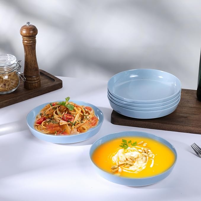 Webbylee 8.25" Melamine Pasta Bowls Set of 6-28oz Melamine Large Salad - Image 5