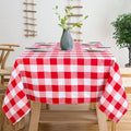 ShinyBeauty Checked Tablecloth Rectangle 54x80-Inch Red and White Buffalo Plaid by ShinyBeauty