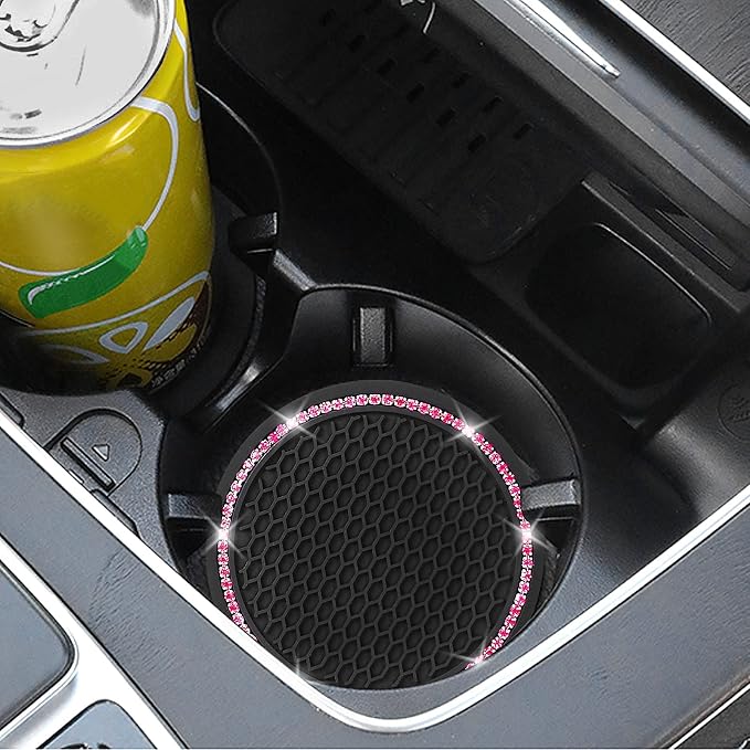 4 Pack Car Coasters, Universal Vehicle Bling Car Coaster, Cute Rhinestone - Image 3
