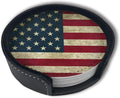 American Flag USA Flag Leather Drinks Coasters by YISHOW