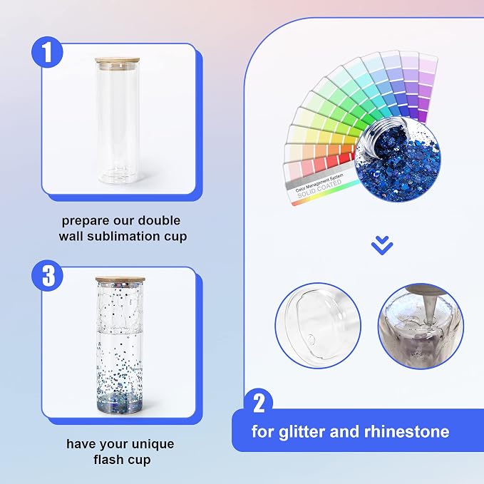 AGH 25OZ Snow Globe Glass Tumbler, 4 Pack Sublimation Glass - Image 4