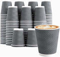 Clawsoff 150 Pack 8 oz Coffee Cups Disposable Insulated Paper Cup Gray | by BuyNow