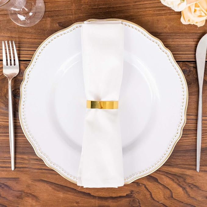 Efavormart 4 Pack | 2" Shiny Gold Metal Semicircle Napkin Rings, D-Shaped - Image 8