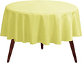 Gee Di Moda Round Tablecloth - 120 Inch Yellow Round Table Cloth for 60 to 96 Inch Round Tables - Heavy Duty Washable Fabric - for Buffet Table, Holiday Party, Dinner, Wedding & Baby Shower
