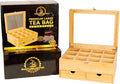 Naturustic Large Bamboo Tea Bag Box Organizer Storage Box, Tea Bag Holder with 2 Drawers & 12 compartments with acrylic Window, Caja de te, Caddy para te Ideal Christmas Gifts