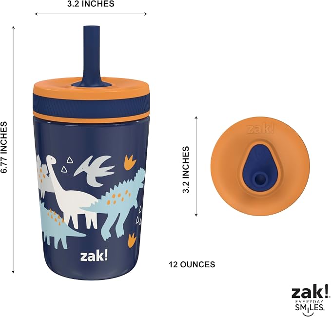 Zak Designs Zaksaurus Kelso 12oz Stainless Steel Leak-Proof Toddler Cup - Image 8