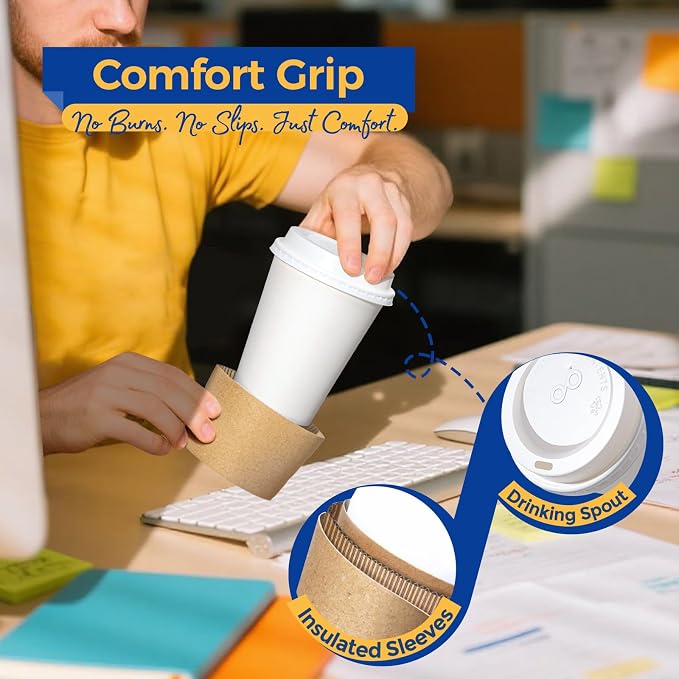 Fit Meal Prep 500 Pack 12 oz Disposable Coffee Cups - Image 4