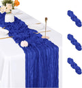 3 Pack Royal Blue Cheesecloth Table Runner, 17 x 108 inch, Semi Sheer Boho by ACSUIT