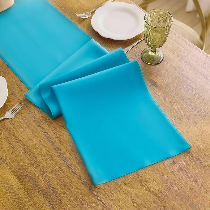 Teal Table Runner, Waterproof Washable Runners 72 Inches Long | Reusable 12x72 - Image 3