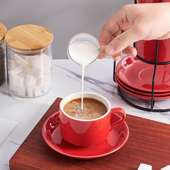 YOLIFE 8oz Porcelain Stackable Cappuccino Cups - Image 6