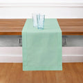 Solino Home Cotton Linen Dining Table Runner Aqua Hemstitch, 14 x 108 in | by SolinoHome