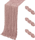 3 Pack Dusty Pink Cheesecloth Table Runner, 17 x 108 Inch, Gauze Cheese Cloth by Yorcari
