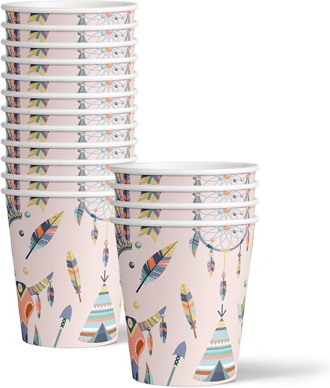 Tribal Boho Birthday Party Supplies Set Plates Napkins Cups Tableware Kit for 16