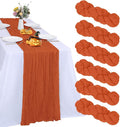 6 Pack Orange Cheesecloth Table Runner 35 x 120 Inch | Boho Gauze Fabric by RestfulGlow