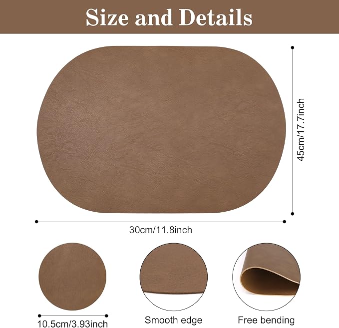 Faux Leather Placemats Set of 4 - Image 2