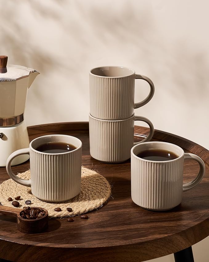famiware Coffee Mug Set for 6, Star 12 oz Catering Mugs Cup Set - Image 3