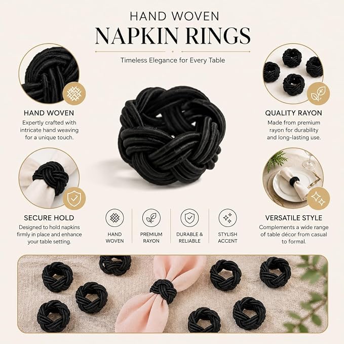 Handmade Woven Napkin Rings Set of 12 - Image 5