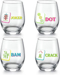 Qinyoung 4 Pcs 15 oz Mahjong Cups Wine Glass Mahjong Accessories and Gifts by Qinyoung