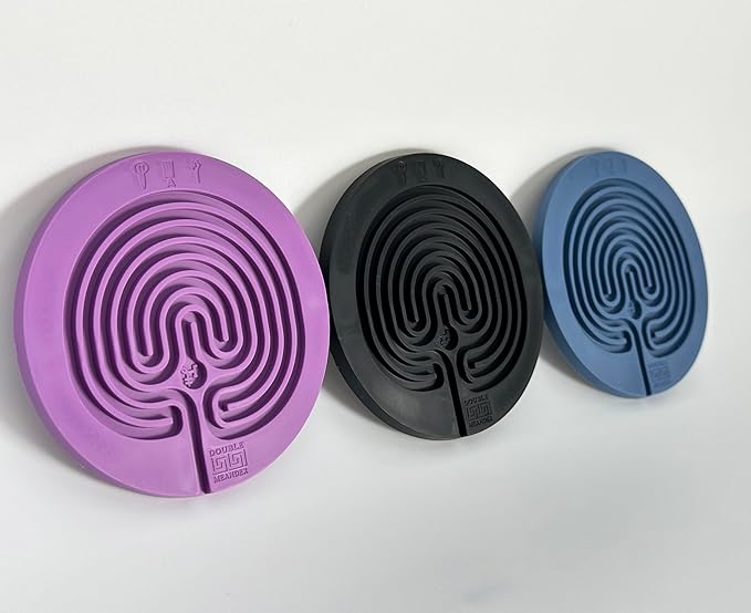 Classic Labyrinth Multi-Color Silicone Coasters - Set of 8 Non-Slip, Heat-Resistant Drink Coasters for Coffee, Tea, and Glasses - Durable, Easy to Clean, Decorative Tabletop Protection