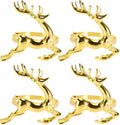 Gold Reindeer Napkin Rings Set of 4 by Jolitee