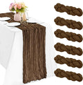 6 Pieces Brown 10FT Cheesecloth Table Runner Boho Gauze Fabric Table Runner by JALANCY