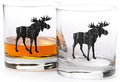 Rustic Moose Whiskey Glass Set by Black Lantern – Set of 2 11oz Heavy Base Old Fashioned Glasses | Forest Tumblers with Gift Box