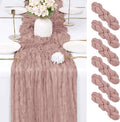 6 Pack Dusty Pink Cheesecloth Table Runner 17x108 Inch Semi Sheer Boho Gauze by Unknown