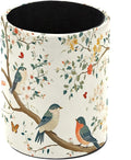 Leather Pen Holder for Desk, Birds Branches Butterflies Pencil Cup Pen by Unknown