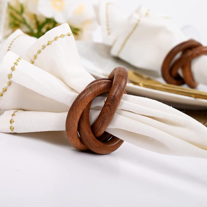 Wooden Napkin Rings, rustic farmhouse style, everyday dining, handcrafted - Image 7