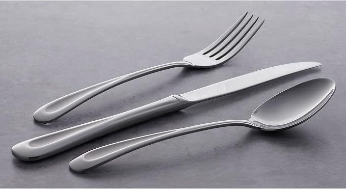 Oneida Satin Sand Dune 45-Piece 18/0 Stainless Steel Silverware Set - Image 8