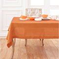 Solino Home Linen Tablecloth for Rectangle Tables 60 x 144 Inch - Classic Hemstitch 100% Pure Linen Pumpkin Table Cloth - Machine Washable Cloth Tablecloth
