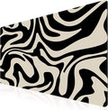 iCasso Desk Mat, XXL Large Gaming Mouse Pad, Anti-Slip Rubber Base Mousepad with Stitched Edges, Keyboard Mouse Mat Big Desk Pad for Work, Game, Office, Home, Zebra Black