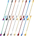 Boao 16 Pcs 10 Inch Long Bar Spoon Cocktail Spoon Stirring Mixing Stainless by Boao
